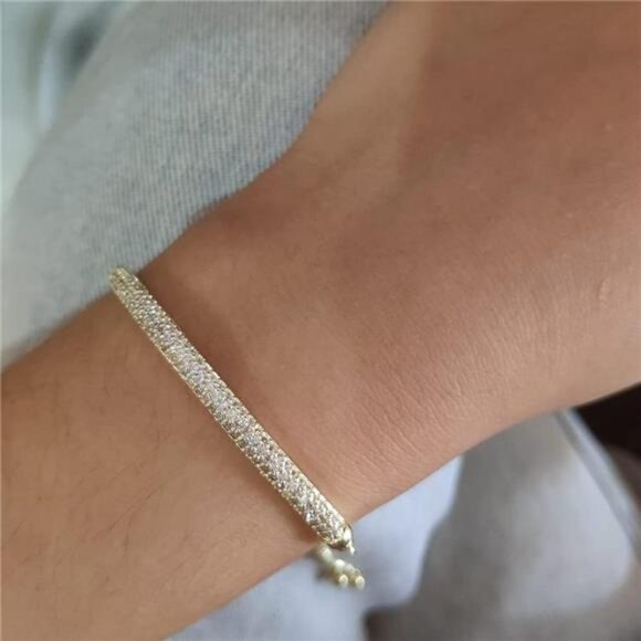 Adjustable Slider Bracelet - Gold/White Gold/Rose Gold Bar Friendship Bangle - Picture 3 of 6